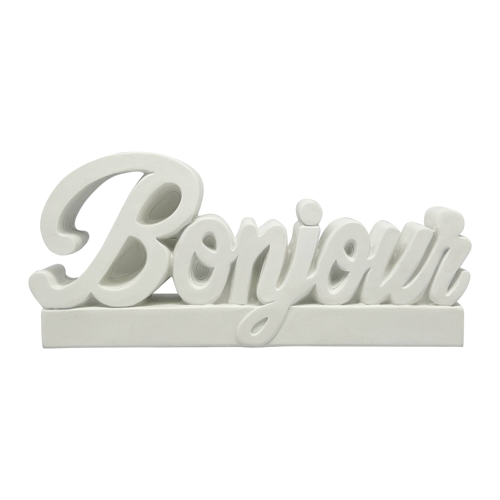 Jonathan Adler x Michaels 9" Script DIY Resin Bonjour Figurine